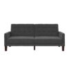 Better Homes & Gardens Porter Fabric Tufted Sofa Bed, Gray Linen