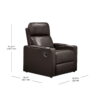 Mainstays Home Theater Recliner with USB Charging Ports, Brown Faux Leather Mainstays Home Theater Recliner with USB Charging Ports, Brown Faux Leather
