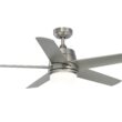 Fanimation Studio Collection Berlin 52-in Brushed Nickel LED Indoor/Outdoor Ceiling Fan with Light Remote (5-Blade)