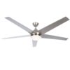 Fanimation Studio Collection Covert 64-in Brushed Nickel LED Indoor/Outdoor Ceiling Fan with Light Remote (5-Blade)