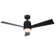 Fanimation Studio Collection All-Weather Pylon 48-in Matte Black LED Indoor/Outdoor Propeller Ceiling Fan with Light Remote (3-Blade)