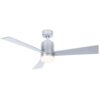 Fanimation Studio Collection All-Weather Pylon 48-in Silver LED Indoor/Outdoor Propeller Ceiling Fan with Light Remote (3-Blade)