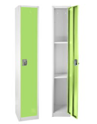 AdirOffice Large 72" Metal Storage Locker, 2 Shelves, Steel, Green