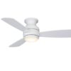 Fanimation Studio Collection Level 44-in Matte White LED Indoor Flush Mount Propeller Ceiling Fan with Light (3-Blade)