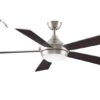 Fanimation Studio Collection AireDrop WIFI 52-in Brushed Nickel LED Indoor Smart Ceiling Fan with Light Remote (5-Blade)