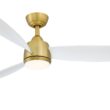 Fanimation Studio Collection AireFlex 52-in Brushed Satin Brass Color-changing LED Indoor/Outdoor Ceiling Fan with Light Remote (3-Blade)
