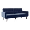 Better Homes & Gardens Nola Modern Futon, Blue Velvet