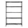 Hyper Tough 5 Shelf Commercial Wire Shelf Unit Black Capacity 4000 lbs