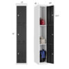 GANGMEI 3 Tier Metal Storage Locker for School, Gym, Home, Office, Steel Locker Cabinet with 3 Doors, Assembly Required（Lock Not Included）