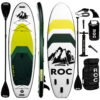 Roc Inflatable Stand Up Paddle Board with Premium sup Accessories & Backpack, Non-Slip Deck, Waterproof Bag, Leash, Paddle and Hand Pump