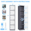 Fesbos Metal Locker 5 Lockable Door,71" Tall Steel Storage Cabinet for School Office Gym Home Employees Staff Sundries Room