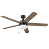 Better Homes & Gardens 52" Black Modern Integrated LED Ceiling Fan with 5 Blades, Light Kit, Pull Chains & Reverse Airflow