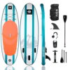 Roc Inflatable Stand Up Paddle Board with Premium sup Accessories & Backpack, Non-Slip Deck, Waterproof Bag, Leash, Paddle and Hand Pump. (Aqua)