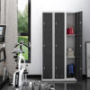GANGMEI 3 Tier Metal Storage Locker for School, Gym, Home, Office, Steel Locker Cabinet with 3 Doors, Assembly Required（Lock Not Included）