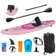 ELECWISH 11Ft Inflatable Stand Up Paddle Board with Kayak Seat, Non-Slip Deck SUP Paddle Board Accessories Backpack Leash Pump, Pink