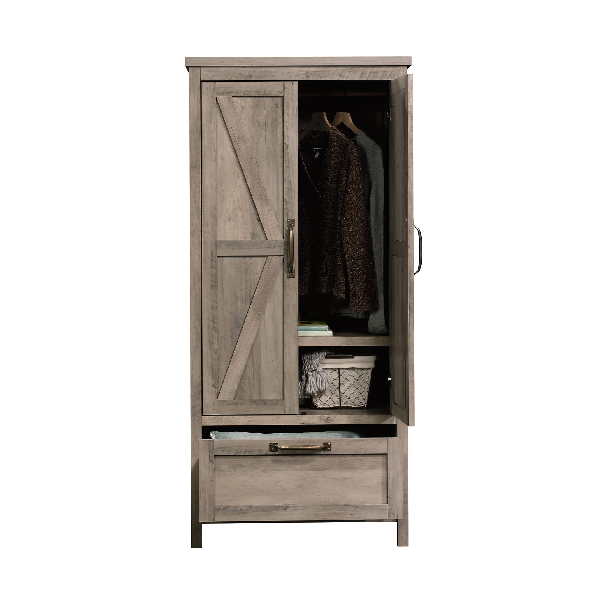 Better Homes Gardens Modern Farmhouse Armoire Rustic Gray Finish Discounttoday