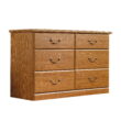 Sauder Orchard Hills 6 Drawer Dresser, Carolina Oak finish