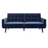 Better Homes & Gardens Nola Modern Futon, Blue Velvet