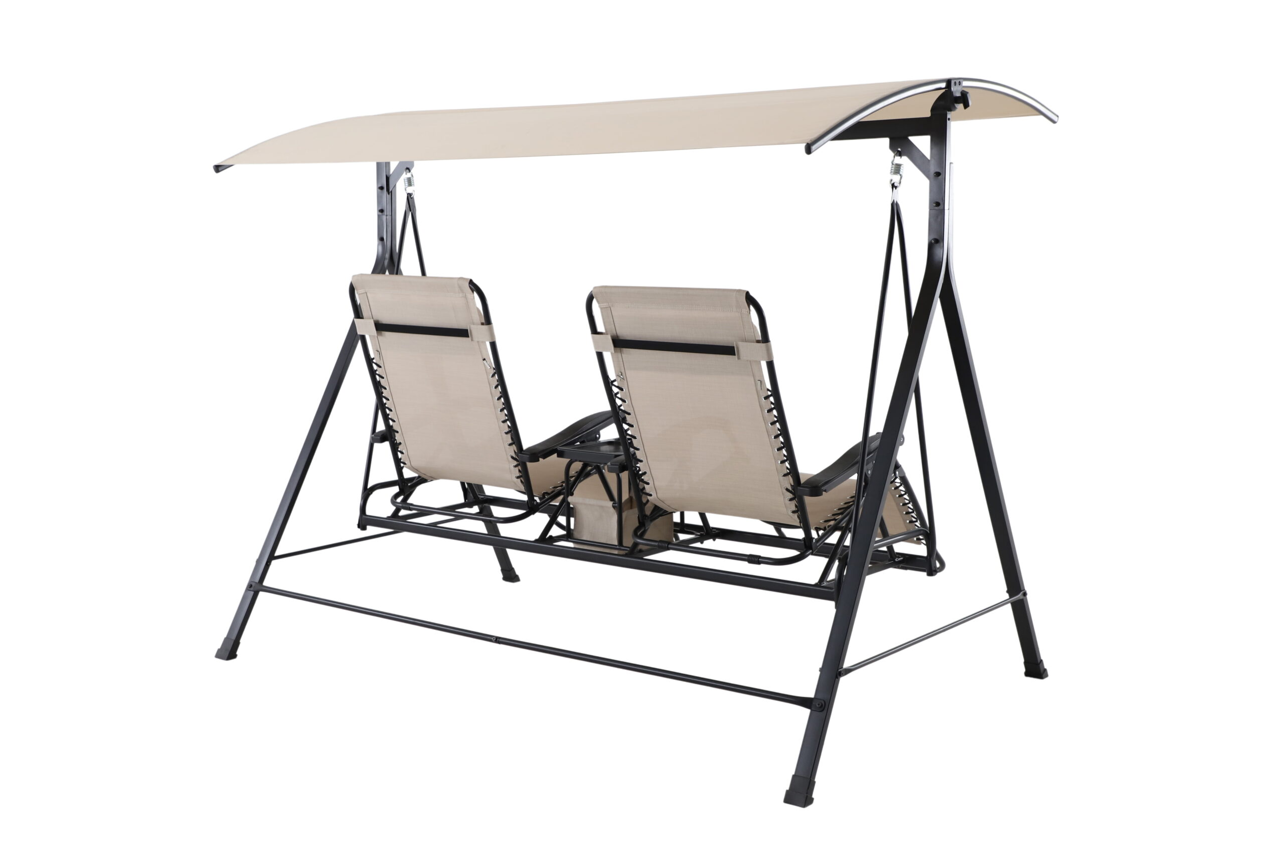 Mainstays Zero Gravity Steel Porch Swing Beige Black