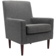 Mainstays Kinley Lounge Arm Chair, Dark Gray Polyester Fabric