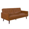 Better Homes & Gardens Nola Modern Futon, Camel Faux Leather