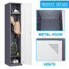 Fesbos Metal Locker 1 Lockable Door,71" Tall Steel Storage Cabinet for School Office Gym Home Employees Staff Sundries Room