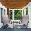 Teamson Home Patio Furniture 3-Piece Gray Woven Bistro Patio Set with Gray Textiline