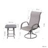 Teamson Home Patio Furniture 3-Piece Gray Woven Bistro Patio Set with Gray Textiline