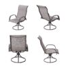 Teamson Home Patio Furniture 3-Piece Gray Woven Bistro Patio Set with Gray Textiline