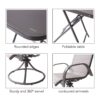 Teamson Home Patio Furniture 3-Piece Gray Woven Bistro Patio Set with Gray Textiline