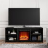 Mainstays Fireplace TV Stand for TVs up to 65", Black Oak