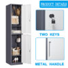 Fesbos Metal Locker 2 Lockable Door,71" Tall Steel Storage Cabinet for School Office Gym Home Employees Staff Sundries Room