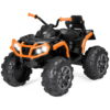 Best Choice Products 12V Kids Ride-On ATV Quad w/ Bluetooth, 3.7mph Max, Treaded Tires, LED Lights, Radio - Orange