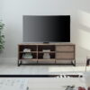 Mainstays 60 Inch TV Console with Sliding Door, Rustic Oak