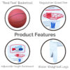 Swimline Cool Jam Pro Poolside Basketball Game w/ Adjustable Backboard