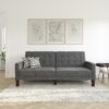 Better Homes & Gardens Porter Fabric Tufted Sofa Bed, Gray Linen