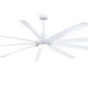 Fanimation Studio Collection EightyFour 84-in Matte White Color-changing LED Indoor/Outdoor Ceiling Fan with Light Remote (9-Blade)