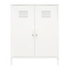 Shadwick 2 Door Metal Locker Style Storage Accent Cabinet, White
