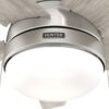 Hunter Alexander 44-in Brushed Nickel LED Indoor Flush Mount Ceiling Fan with Light (5-Blade)
