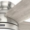 Hunter Alexander 44-in Brushed Nickel LED Indoor Flush Mount Ceiling Fan with Light (5-Blade)