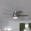 Hunter Alexander 44-in Brushed Nickel LED Indoor Flush Mount Ceiling Fan with Light (5-Blade)