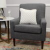 Mainstays Kinley Lounge Arm Chair, Dark Gray Polyester Fabric