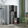 GANGMEI 3 Tier Metal Storage Locker for School, Gym, Home, Office, Steel Locker Cabinet with 3 Doors, Assembly Required（Lock Not Included）