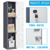 Fesbos Metal Locker 3 Lockable Door,71" Tall Steel Storage Cabinet for School Office Gym Home Employees Staff Sundries Room