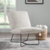 Better Homes & Gardens Pillow Lounge Chair, Faux Sherpa Cream-Colored Fabric