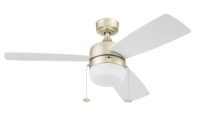Honeywell Barcadero 44" Champagne Modern Ceiling Fan with 3 Blades, LED Light Kit, Pull Chains & Reverse Airflow