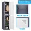 Fesbos Metal Locker 2 Lockable Door,71" Tall Steel Storage Cabinet for School Office Gym Home Employees Staff Sundries Room