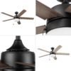 Better Homes & Gardens 52" Black Modern Integrated LED Ceiling Fan with 5 Blades, Light Kit, Pull Chains & Reverse Airflow