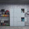 Fesbos Metal Locker 4 Lockable Door,71" Tall Steel Storage Cabinet for School Office Gym Home Employees Staff Sundries Room