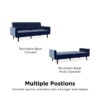 Better Homes & Gardens Nola Modern Futon, Blue Velvet